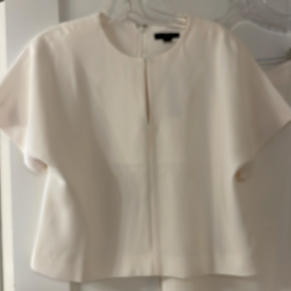 NWT J. Crew 2-pc ivory cropped blouse + pencil skirt size 4 - Picture 2 of 9